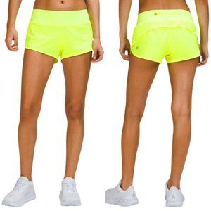 NWT Lululemon Speed Up Low Rise Short 2.5" Highlight Yellow Size 14